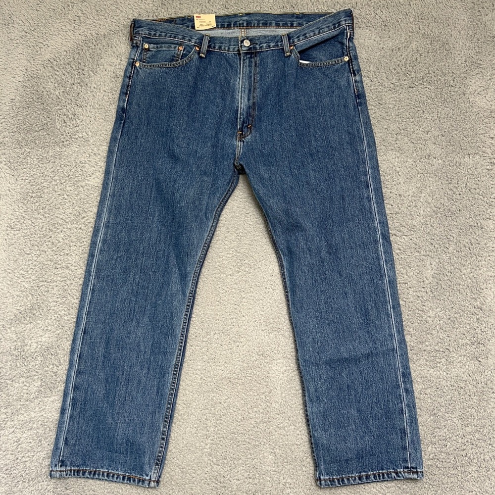 Levis Jeans Mens 42x30 505 Regular Fit Blue Denim Straight Leg New‎ Outdoor